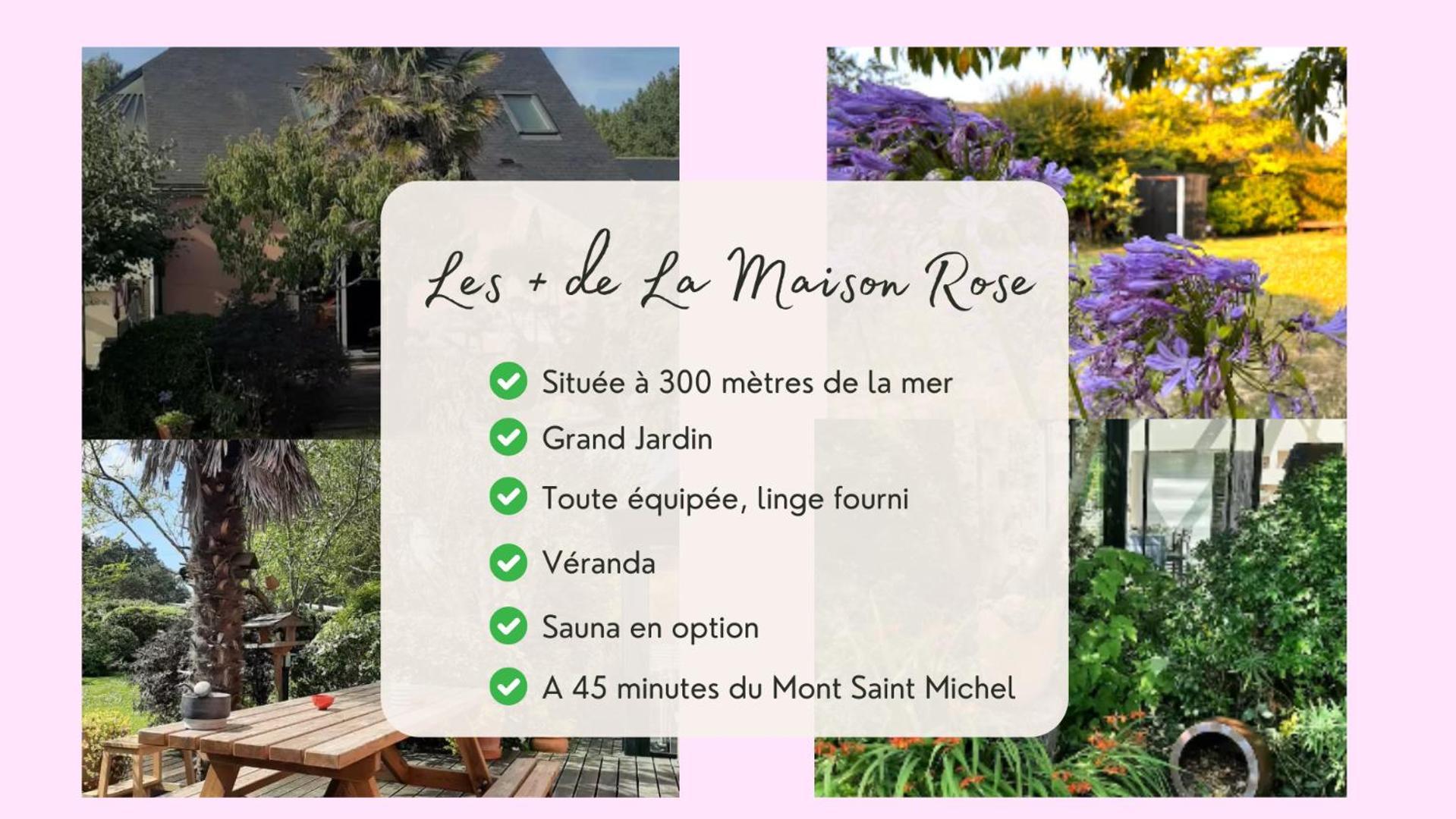 La Maison Rose - Avec Grand Jardin Clos A 300M De La Mer Hauteville-sur-Mer Exterior foto
